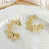 Stainless Steel Plant Flowers Style Cshaped Electroplated Ear Studs