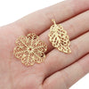 Stainless Steel Plant Flowers Style Leaf Earrings Pendant And Hairpin Accessories With Electroplating