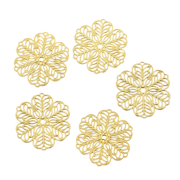 Stainless Steel Plant Flowers Style Leaf Earrings Pendant And Hairpin Accessories With Electroplating