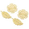 Stainless Steel Plant Flowers Style Leaf Earrings Pendant And Hairpin Accessories With Electroplating