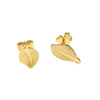 Stainless Steel Plant Flowers Style Leaf With Ring Round Bead Earring Accessories Vacuum Gold Plated Handmade