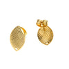 Stainless Steel Plant Flowers Style Leaf With Ring Round Bead Earring Accessories Vacuum Gold Plated Handmade