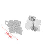Stainless Steel Plant Flowers Style Leaf With Ring Round Bead Earring Accessories Vacuum Gold Plated Handmade