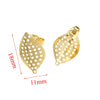 Stainless Steel Plant Flowers Style Leaf With Ring Round Bead Earring Accessories Vacuum Gold Plated Handmade