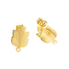 Stainless Steel Plant Flowers Style Leaf With Ring Round Bead Earring Accessories Vacuum Gold Plated Handmade