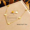 Stainless Steel Plants And Flowers Fashion Accessories Set Necklace Earrings Bracelet Electroplating