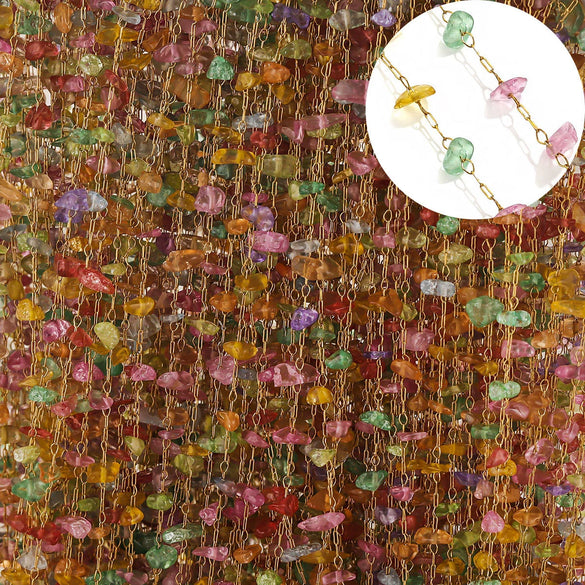 Stainless Steel Plated Crystal Bead Chain Diy Handmade Material For Bracelet Necklace