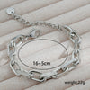 Stainless Steel Plated Cuban Coarse Chain Hiphop U Shape Unisex Bracelet With Electroplating Treatment