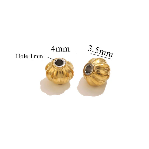 Stainless Steel Plated 18K Gold Baroque Pumpkin And Lantern Beads Handmade Diy Bracelet With Totem Pattern
