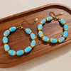 Stainless Steel Plated 18K Gold Ceramic Bead Necklace Bracelet For Women Fashion Style Electroplating