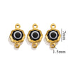 Stainless Steel Plated 18K Gold Doublesided Oil Drop Demon Eye Pendant Diy Connection Accessories Round Shape Electroplating Process