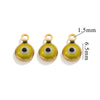 Stainless Steel Plated 18K Gold Doublesided Oil Drop Demon Eye Pendant Diy Connection Accessories Round Shape Electroplating Process
