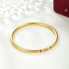 Stainless Steel Plated 24K Gold Retro Bracelet Engraved With Lotus Pattern