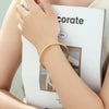 Stainless Steel Plated 24K Gold Retro Bracelet Engraved With Lotus Pattern