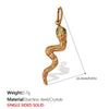 316L Stainless Steel Plated 18K Gold Round Pendant Snake Crystal Fashion Jewelry Accessories