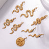 316L Stainless Steel Plated 18K Gold Round Pendant Snake Crystal Fashion Jewelry Accessories