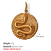 316L Stainless Steel Plated 18K Gold Round Pendant Snake Crystal Fashion Jewelry Accessories