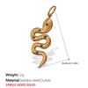 316L Stainless Steel Plated 18K Gold Round Pendant Snake Crystal Fashion Jewelry Accessories