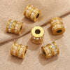 Stainless Steel Plated Rectangular And Round Beads Handmade Diy Bracelet Beads With Totem Pattern And Electroplating Process