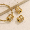 Stainless Steel Plated Rectangular And Round Beads Handmade Diy Bracelet Beads With Totem Pattern And Electroplating Process