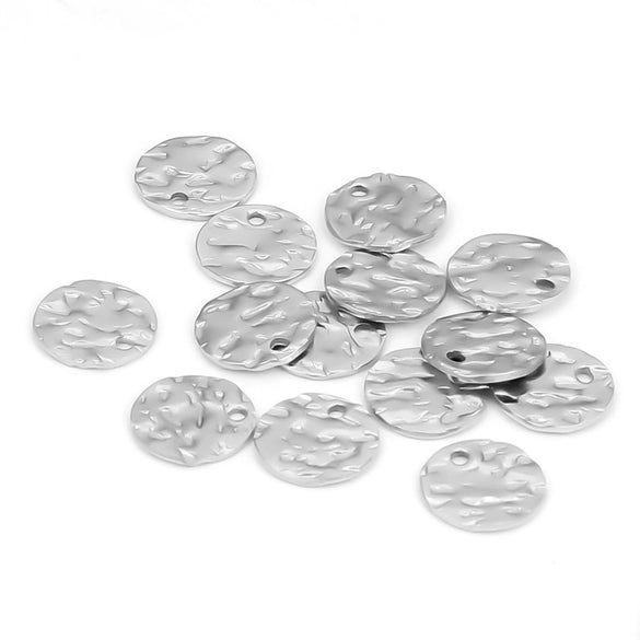 Stainless Steel Pleated Disc Embossed Pendant Jewelry Accessories With Round Pattern And Electroplating