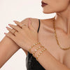 Stainless Steel Plum Blossom Round Hand Assembled Zircon Bracelet Plated With 18K Real Gold For Women