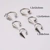 Stainless Steel Pointed Cone Horseshoe Lip Ring Nose Ring Ear Bone Ring Electroplated Punk Style Ornament