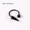Stainless Steel Pointed Cone Horseshoe Lip Ring Nose Ring Ear Bone Ring Electroplated Punk Style Ornament