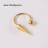Stainless Steel Pointed Cone Horseshoe Lip Ring Nose Ring Ear Bone Ring Electroplated Punk Style Ornament