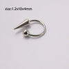 Stainless Steel Pointed Cone Horseshoe Lip Ring Nose Ring Ear Bone Ring Electroplated Punk Style Ornament