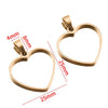 Stainless Steel Polished Geometric Heart Hollow Border Gem Base Pendant Frame Electroplated Diy Handmade Jewelry Accessories