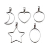Stainless Steel Polished Geometric Heart Hollow Border Gem Base Pendant Frame Electroplated Diy Handmade Jewelry Accessories
