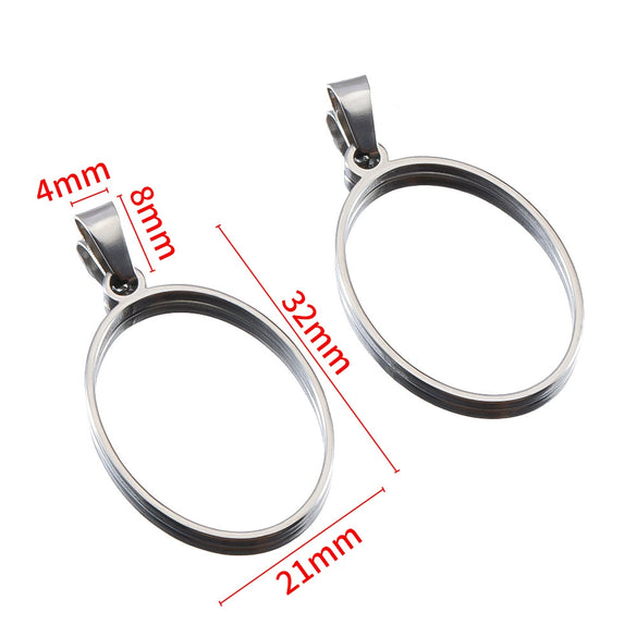 Stainless Steel Polished Geometric Heart Hollow Border Gem Base Pendant Frame Electroplated Diy Handmade Jewelry Accessories
