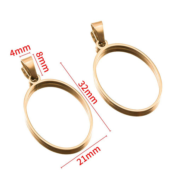 Stainless Steel Polished Geometric Heart Hollow Border Gem Base Pendant Frame Electroplated Diy Handmade Jewelry Accessories
