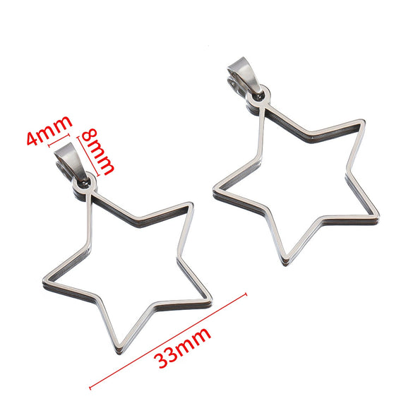 Stainless Steel Polished Geometric Heart Hollow Border Gem Base Pendant Frame Electroplated Diy Handmade Jewelry Accessories