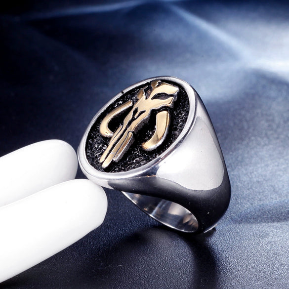 Stainless Steel Polished Geometric Skull Ring Fashion Unisex Jewelry Statement Ring