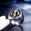 Stainless Steel Polished Geometric Skull Ring Fashion Unisex Jewelry Statement Ring