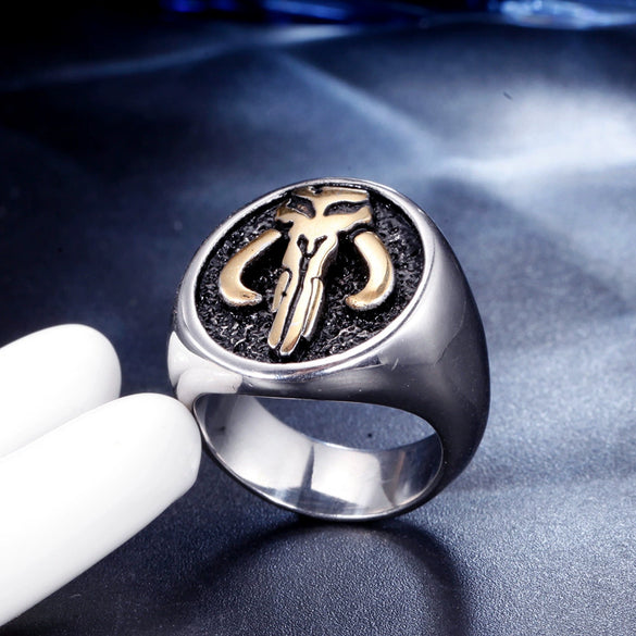Stainless Steel Polished Geometric Skull Ring Fashion Unisex Jewelry Statement Ring