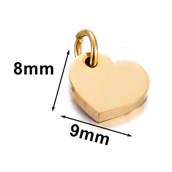 Stainless Steel Polished Heart Round Oval Rectangular Diamond Shape Electroplated Diy Pendant For Necklace And Bracelet