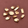 Stainless Steel Polished Heart Round Oval Rectangular Diamond Shape Electroplated Diy Pendant For Necklace And Bracelet