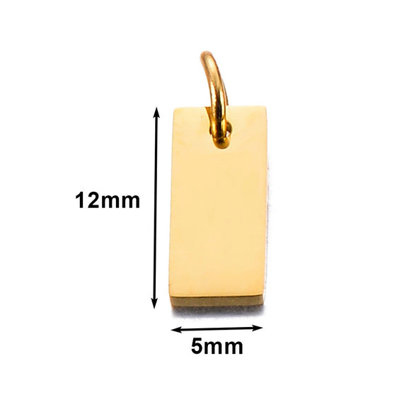 Stainless Steel Polished Heart Round Oval Rectangular Diamond Shape Electroplated Diy Pendant For Necklace And Bracelet