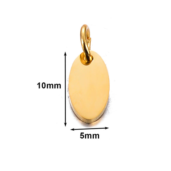Stainless Steel Polished Heart Round Oval Rectangular Diamond Shape Electroplated Diy Pendant For Necklace And Bracelet