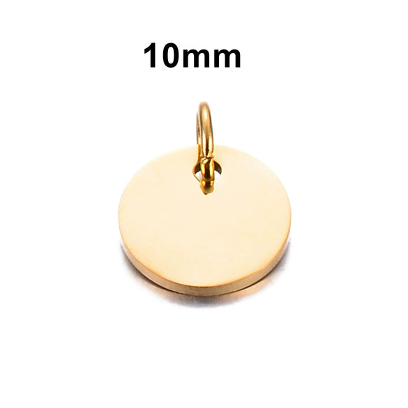 Stainless Steel Polished Heart Round Oval Rectangular Diamond Shape Electroplated Diy Pendant For Necklace And Bracelet