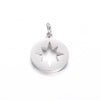 Stainless Steel Polished Hollow Palm Wings Key Lock Sun Star Compass Symbol Jewelry Pendant With Electroplating And Geometric Design