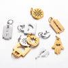 Stainless Steel Polished Hollow Palm Wings Key Lock Sun Star Compass Symbol Jewelry Pendant With Electroplating And Geometric Design
