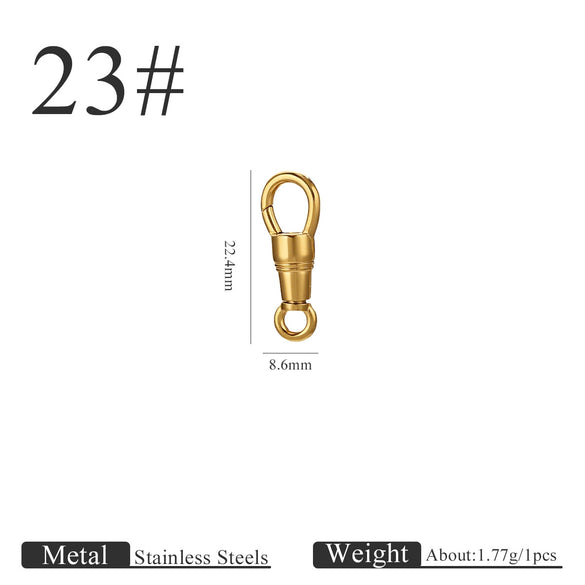 Stainless Steel Polished Jewelry Accessories Eagle Mouth Buckle Lanyard Pendant Buckle Universal Rotating Spring Buckle Round Key Chain Modern Simplicity