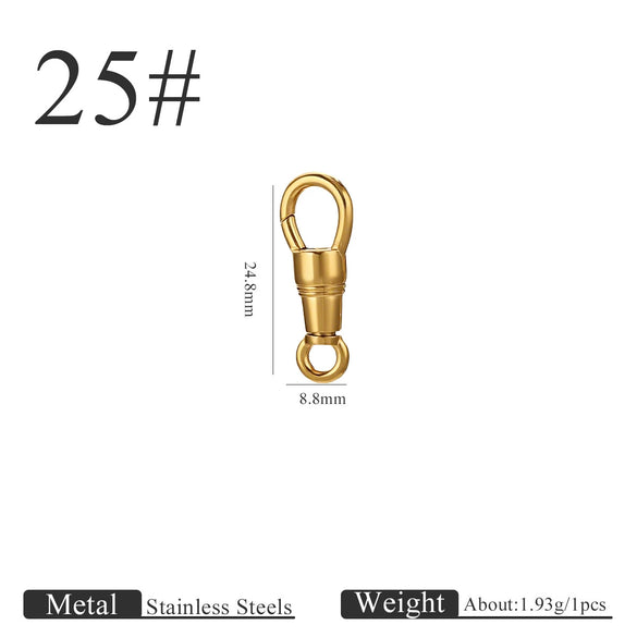 Stainless Steel Polished Jewelry Accessories Eagle Mouth Buckle Lanyard Pendant Buckle Universal Rotating Spring Buckle Round Key Chain Modern Simplicity