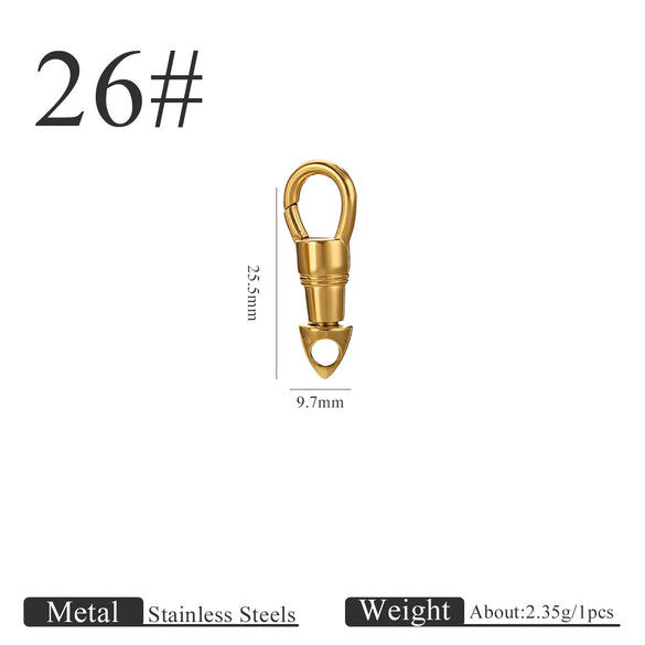 Stainless Steel Polished Jewelry Accessories Eagle Mouth Buckle Lanyard Pendant Buckle Universal Rotating Spring Buckle Round Key Chain Modern Simplicity