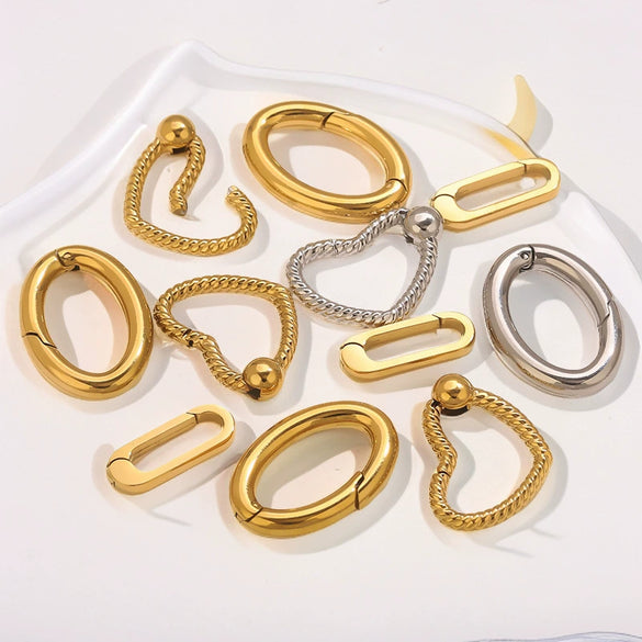 Stainless Steel Polished Love Spring Buckle Jewelry Accessories