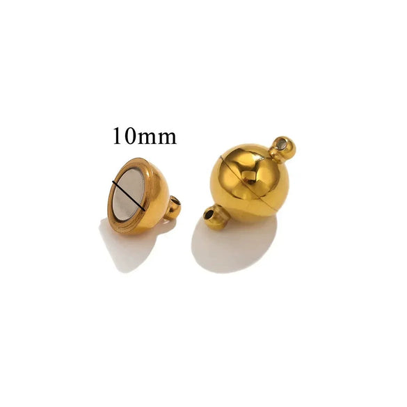 Stainless Steel Polished Magnetic Buckle Round Love Shape Magnet Tail Buckle Connector Electroplated Leather Bracelet Making Jewelry Accessories
